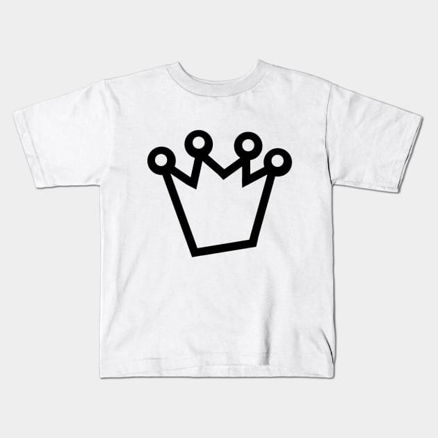 Bold Crown Black Kids T-Shirt by ellenhenryart